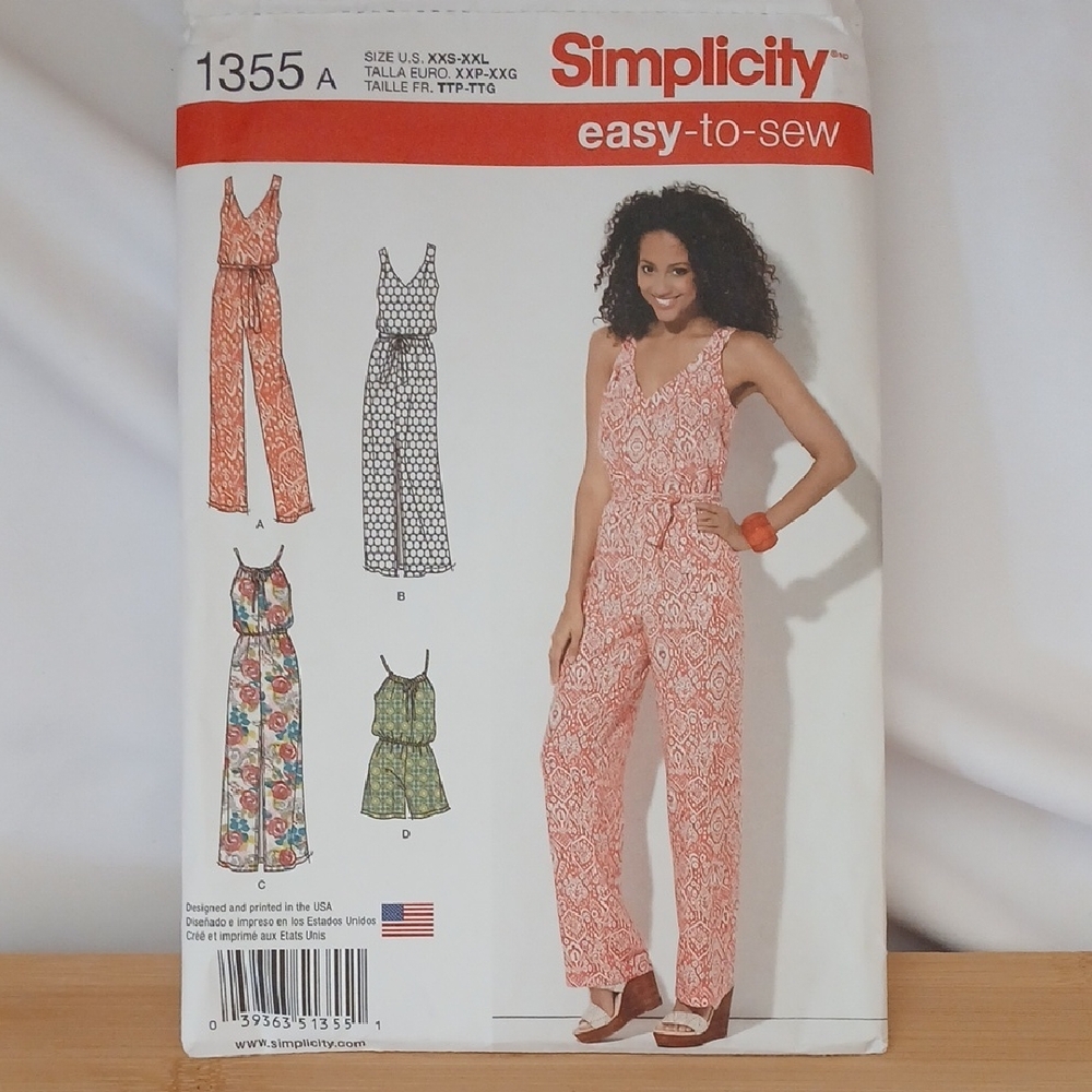 Simplicity Women's Patterned Jumpsuit/Maxi Dress Sewing Kit 1355 Uncut